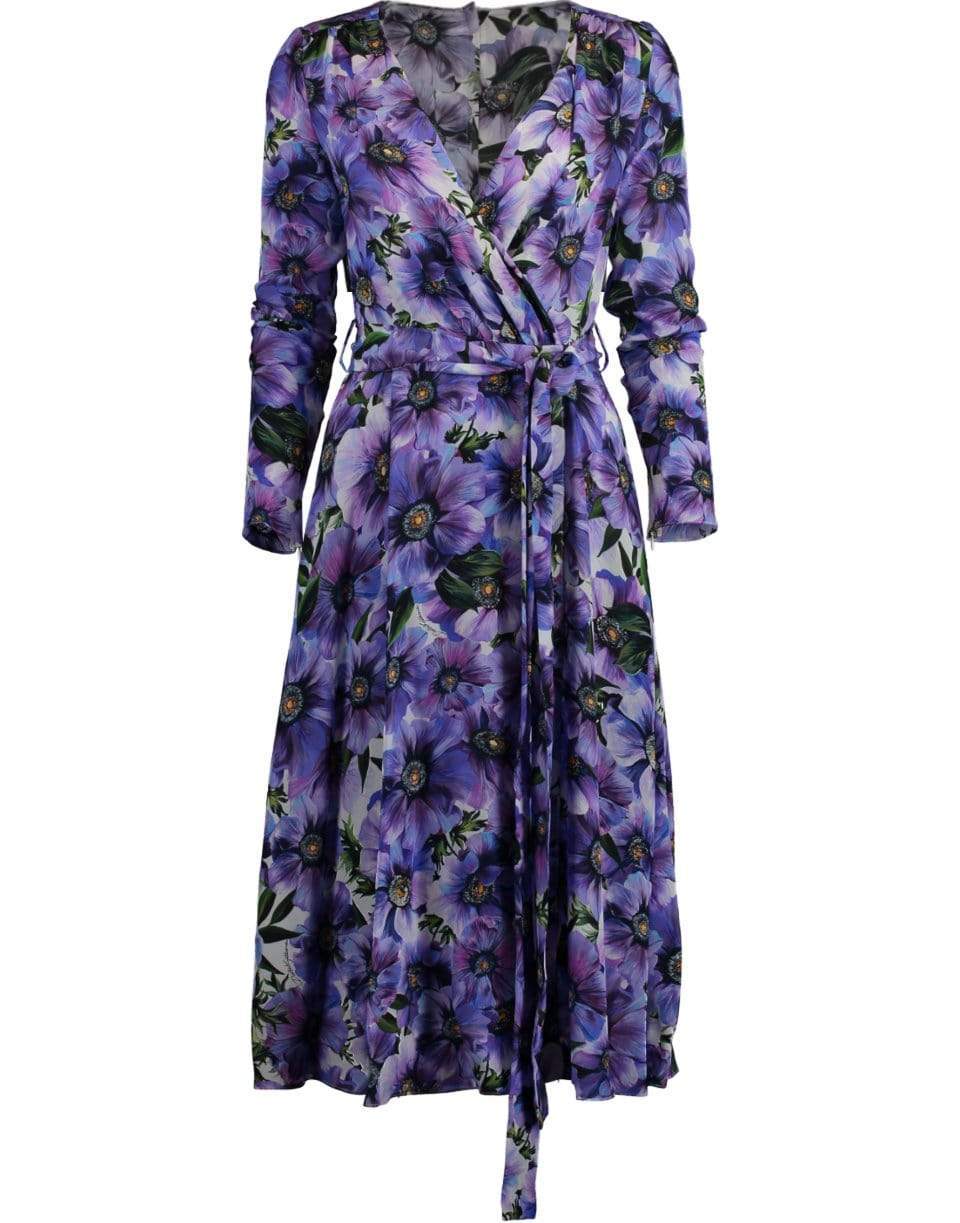 DOLCE & GABBANA-Floral Print Wrap Dress-
