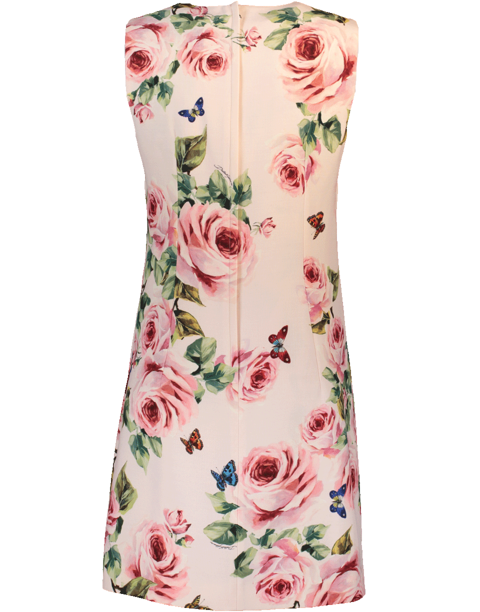 DOLCE & GABBANA-Rose Print Shift Dress-