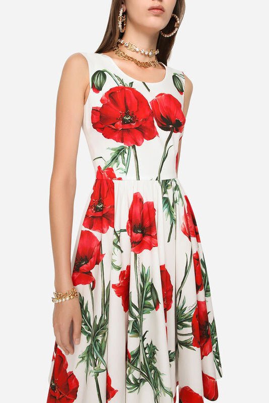 DOLCE & GABBANA-Printed Midi Dress-