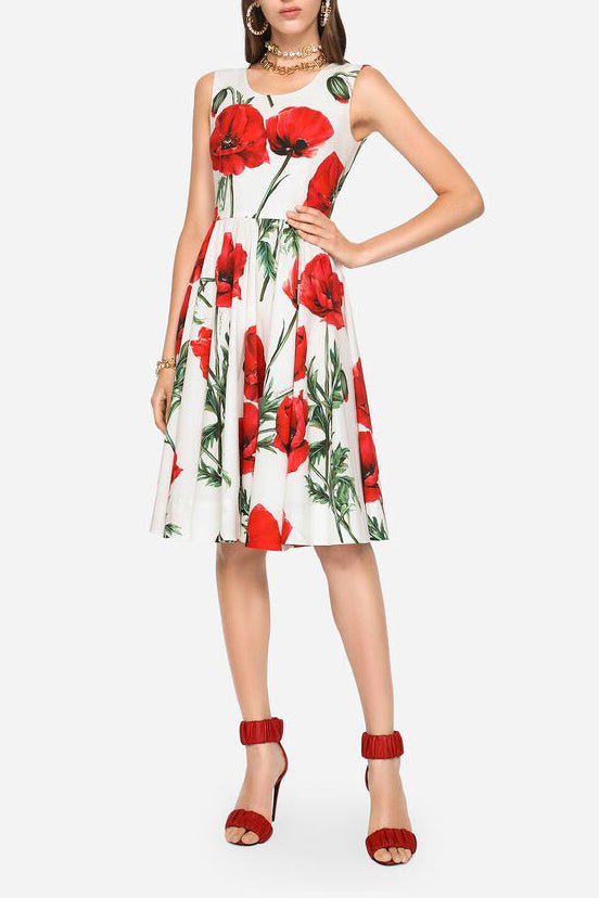 DOLCE & GABBANA-Printed Midi Dress-