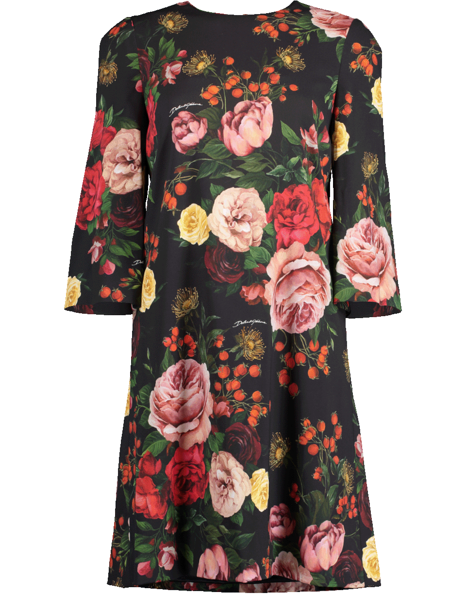 DOLCE & GABBANA-Floral Print A-Line Dress-