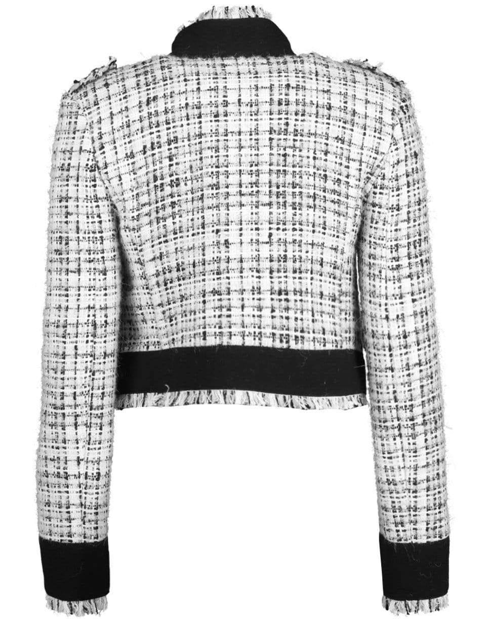 DOLCE & GABBANA-Decorative Buttoned Cropped Tweed Jacket-