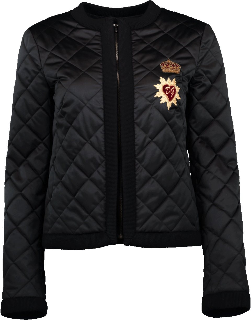 DOLCE & GABBANA-Quilted Satin Cropped Jacket-