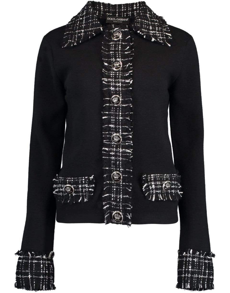 Tweed Detail Knit Jacket CLOTHINGJACKETMISC DOLCE & GABBANA   
