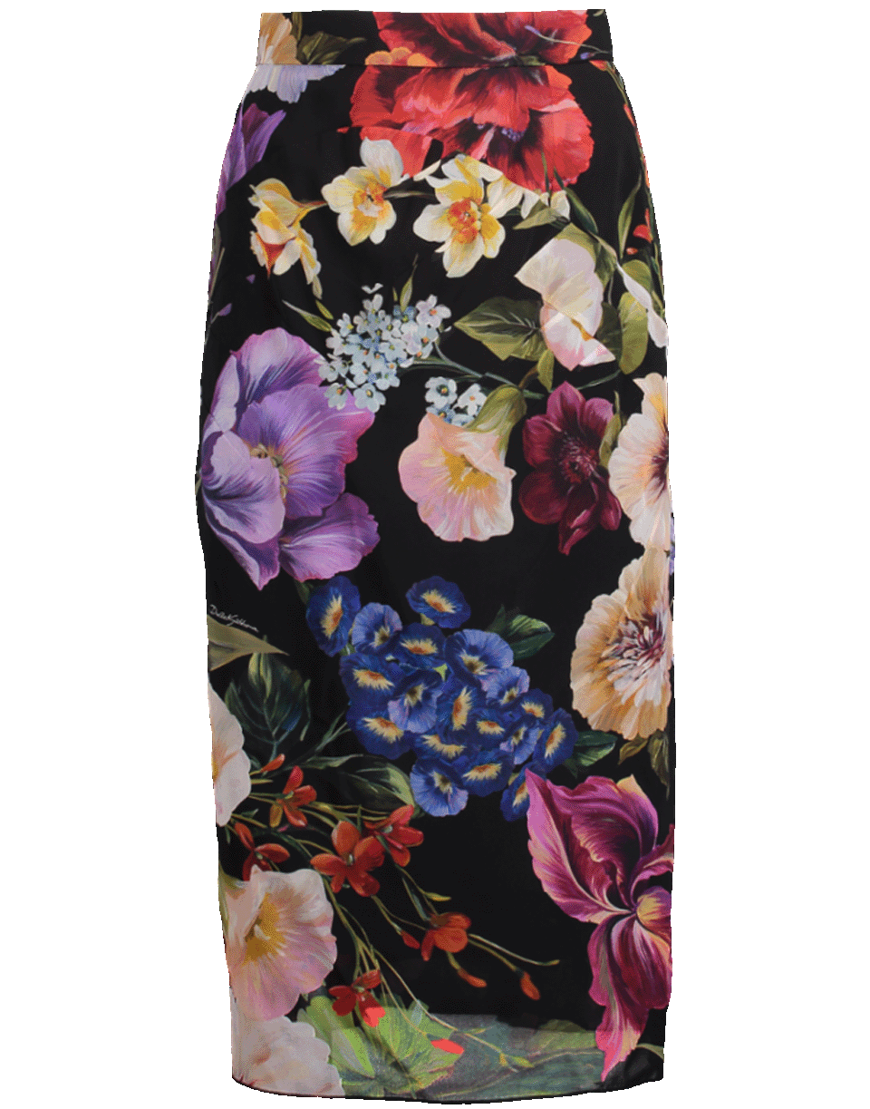 Floral Sheer Stretch Pencil Skirt CLOTHINGSKIRTKNEE LENGT DOLCE & GABBANA   