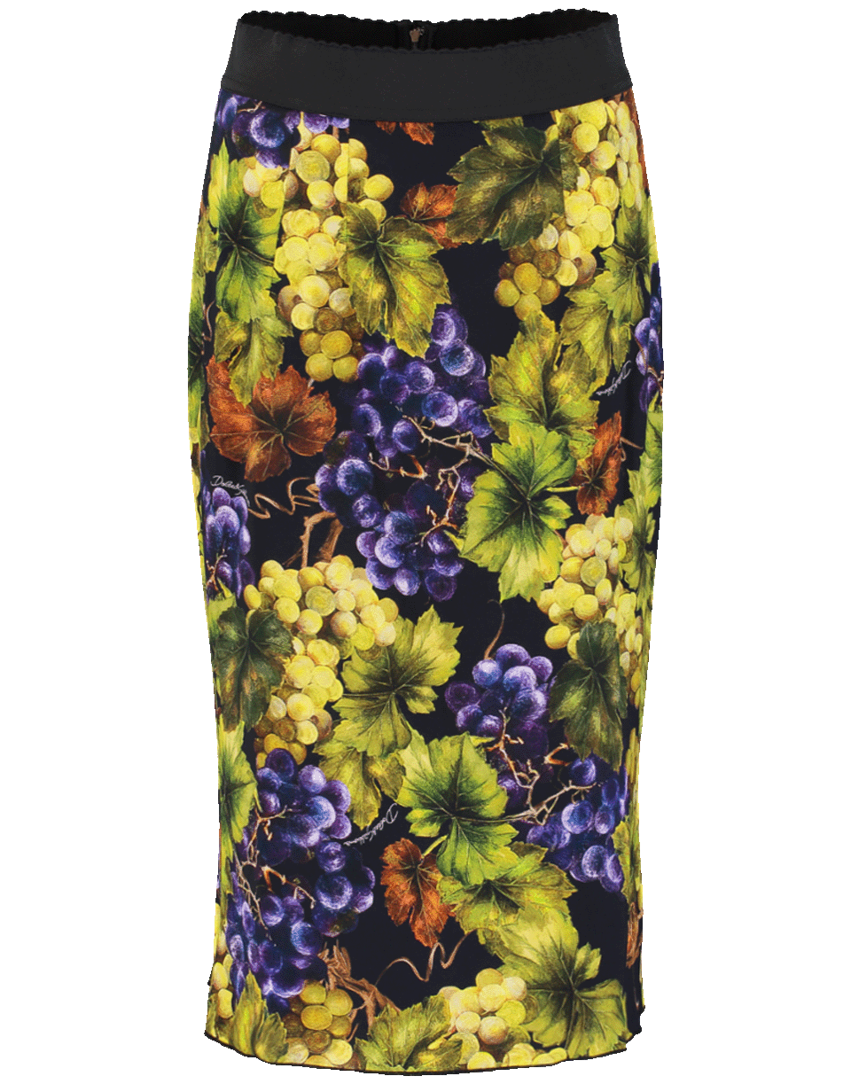 Grape Print Pencil Skirt CLOTHINGSKIRTKNEE LENGT DOLCE & GABBANA   