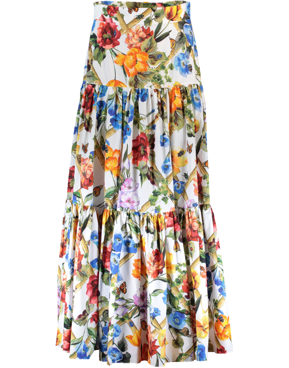 DOLCE & GABBANA-Bamboo Floral Maxi Skirt-