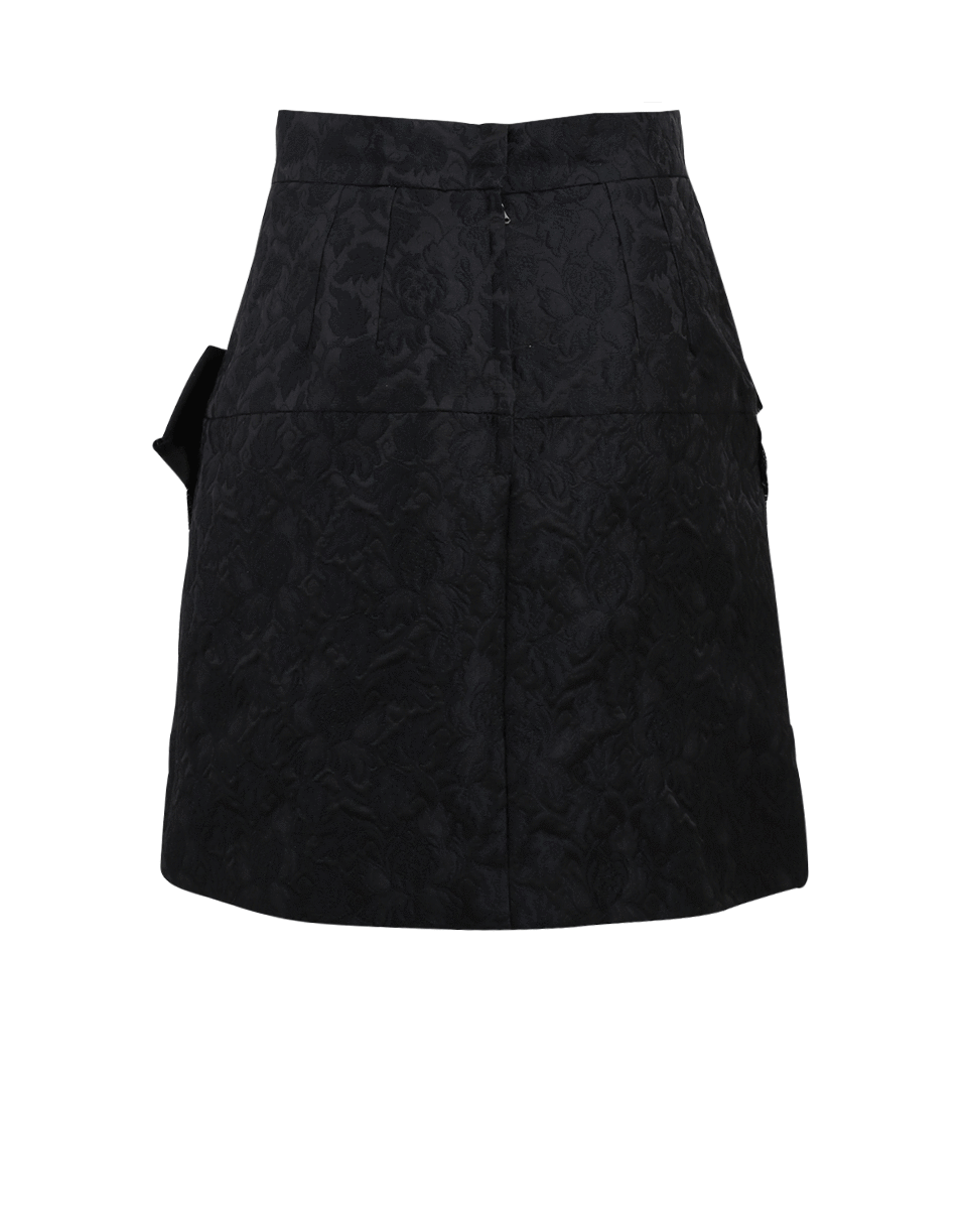 DOLCE & GABBANA-Jacquard Bow Front Skirt-BLACK