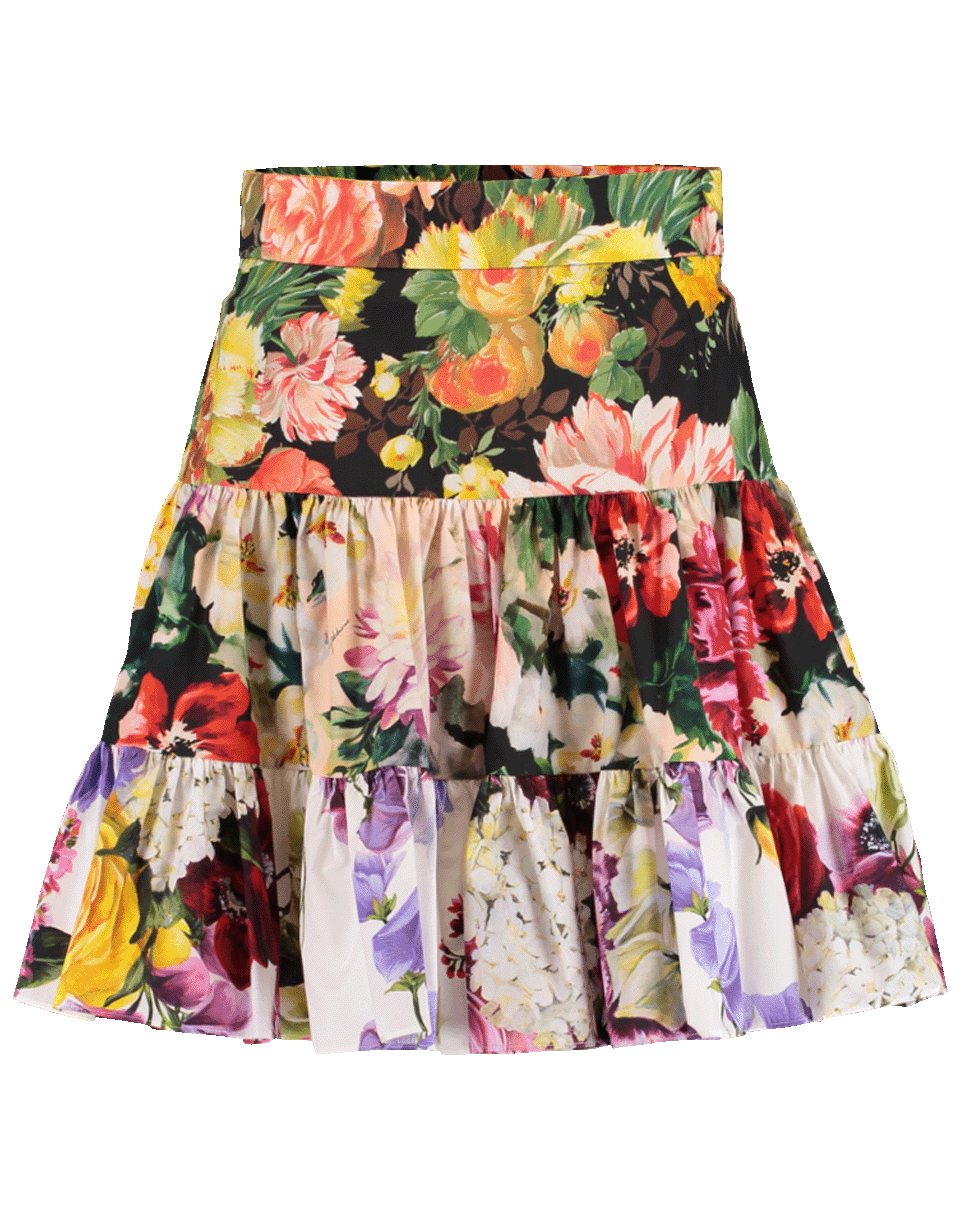 DOLCE & GABBANA-Floral Poplin Skirt-
