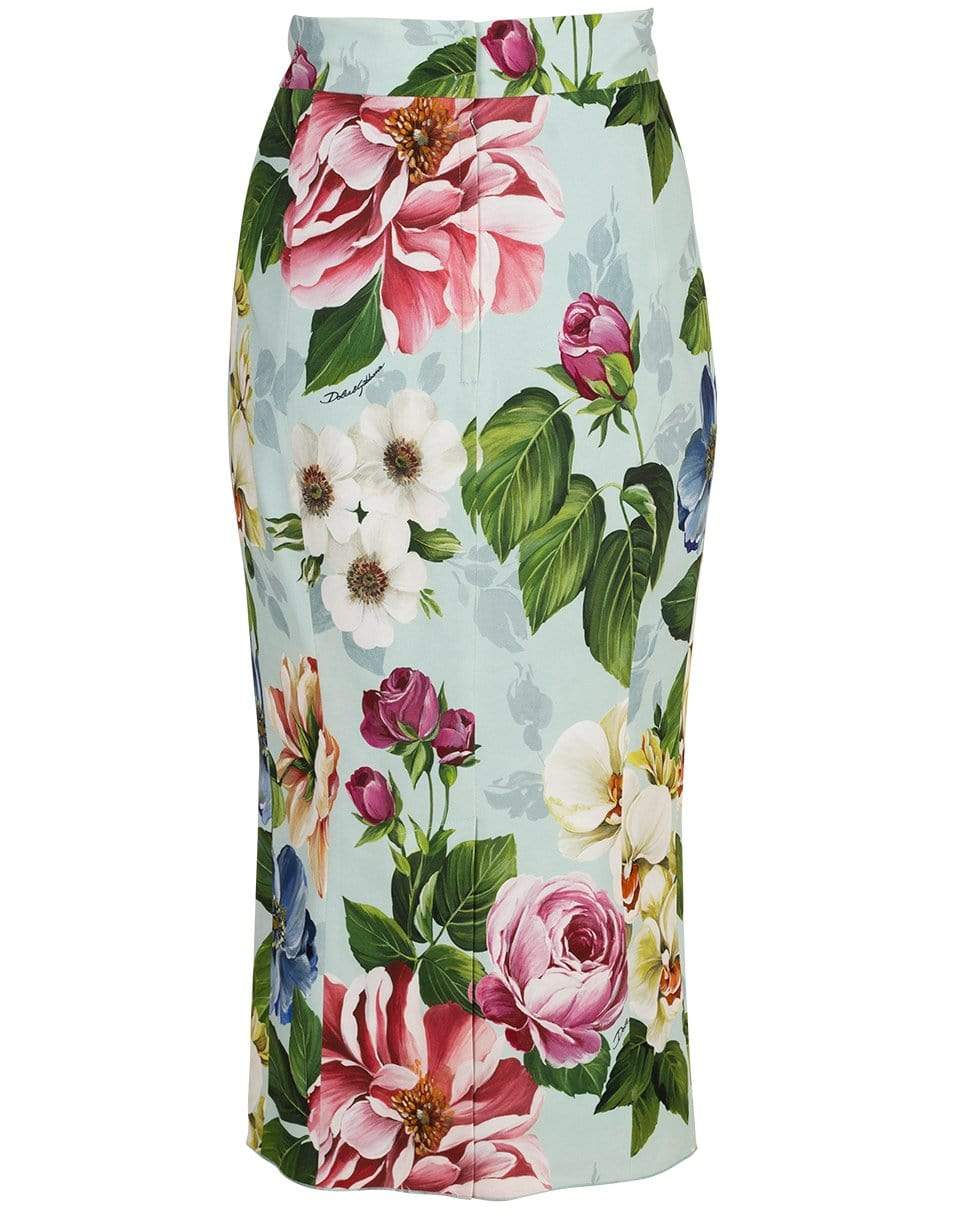 DOLCE & GABBANA-Floral Print Cady Pencil Skirt-