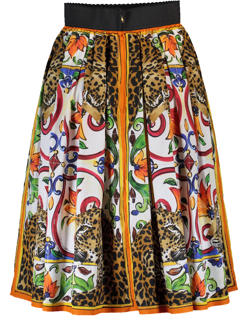 DOLCE & GABBANA-Leopard Print Skirt-