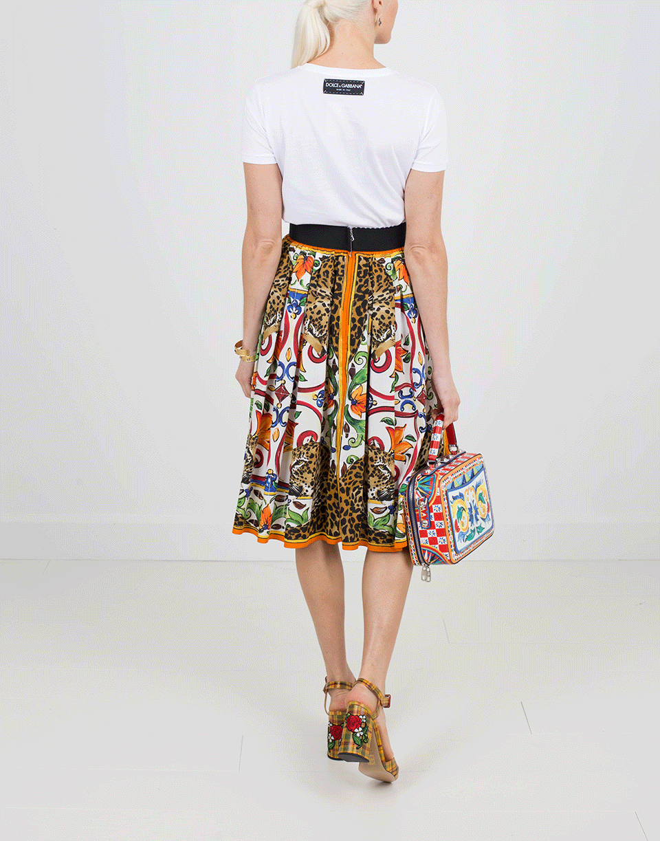 DOLCE & GABBANA-Leopard Print Skirt-