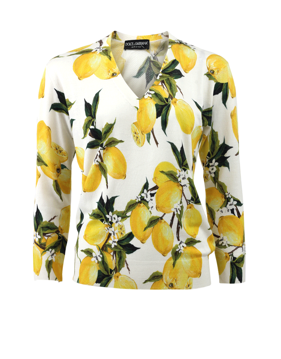 Lemon Print Cashmere Sweater – Marissa Collections