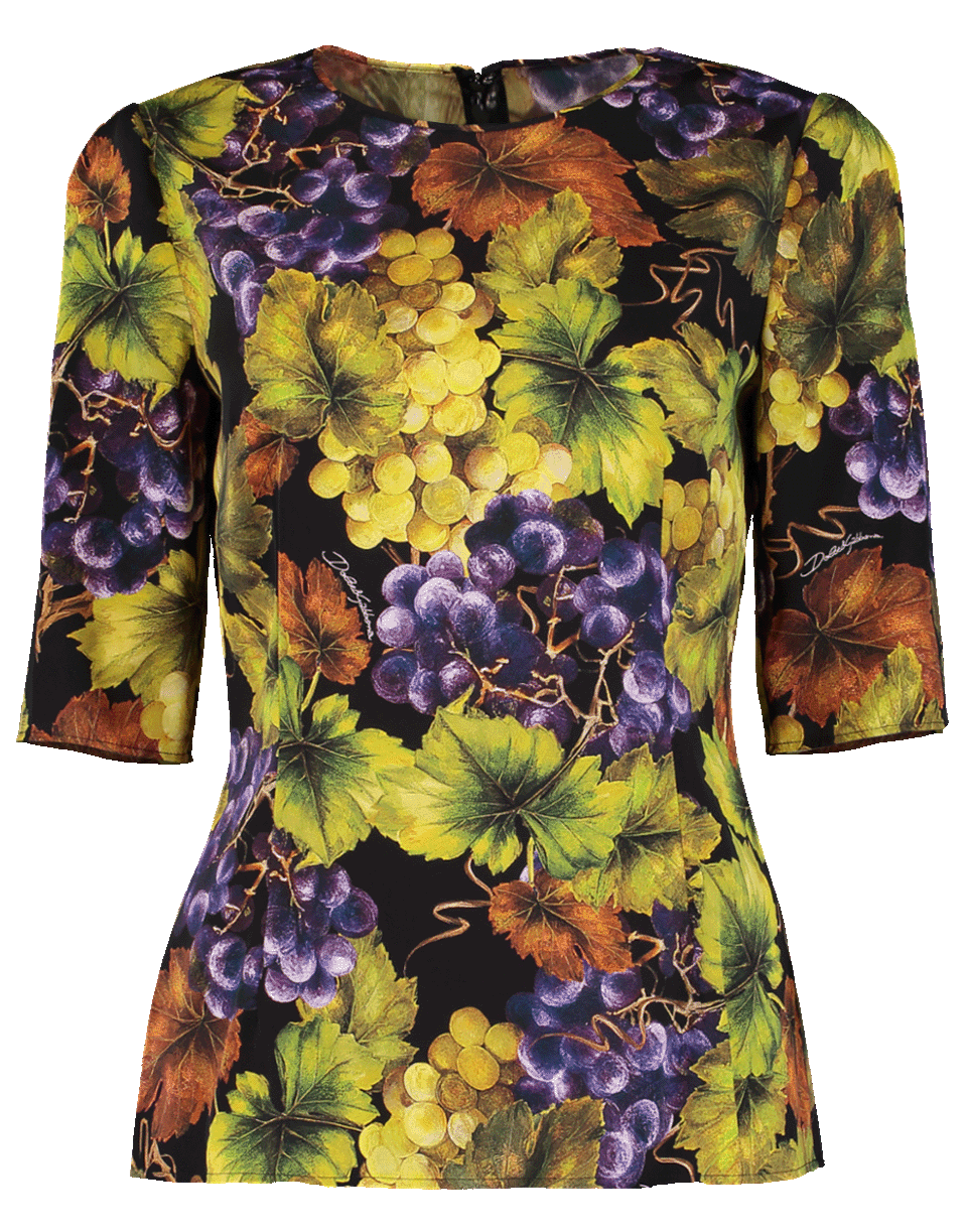 DOLCE & GABBANA-Grape Print Fitted Top-