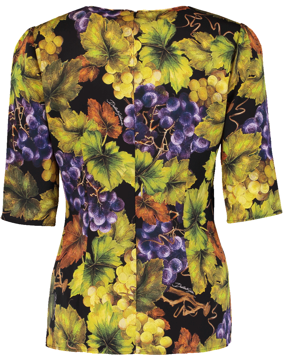 DOLCE & GABBANA-Grape Print Fitted Top-