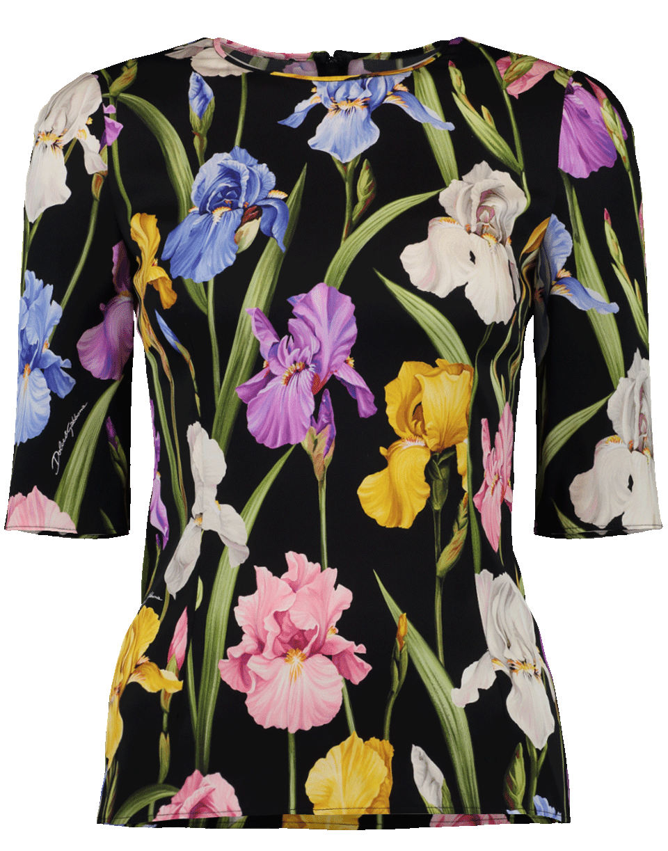 DOLCE & GABBANA-Iris Print Top-