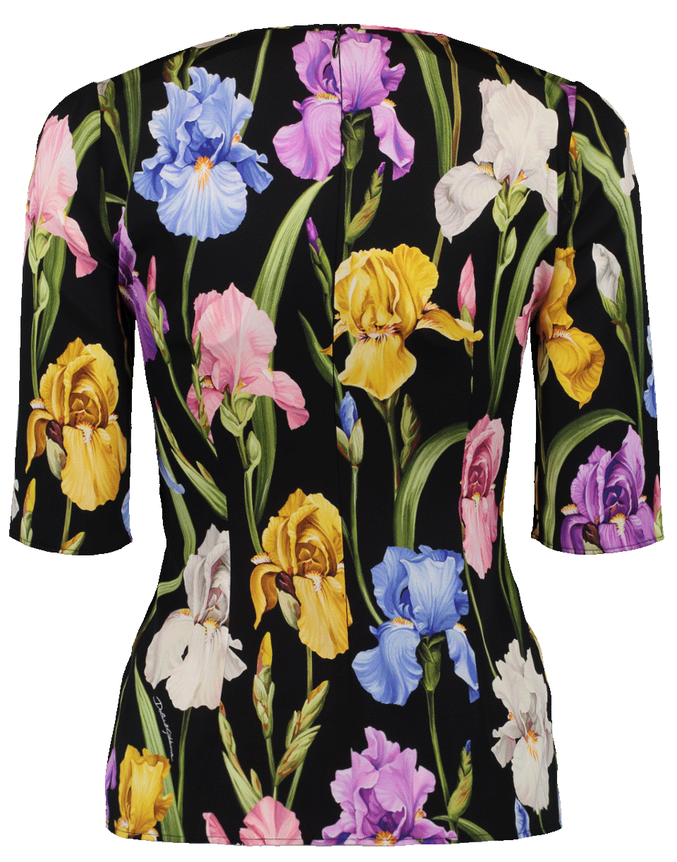 DOLCE & GABBANA-Iris Print Top-