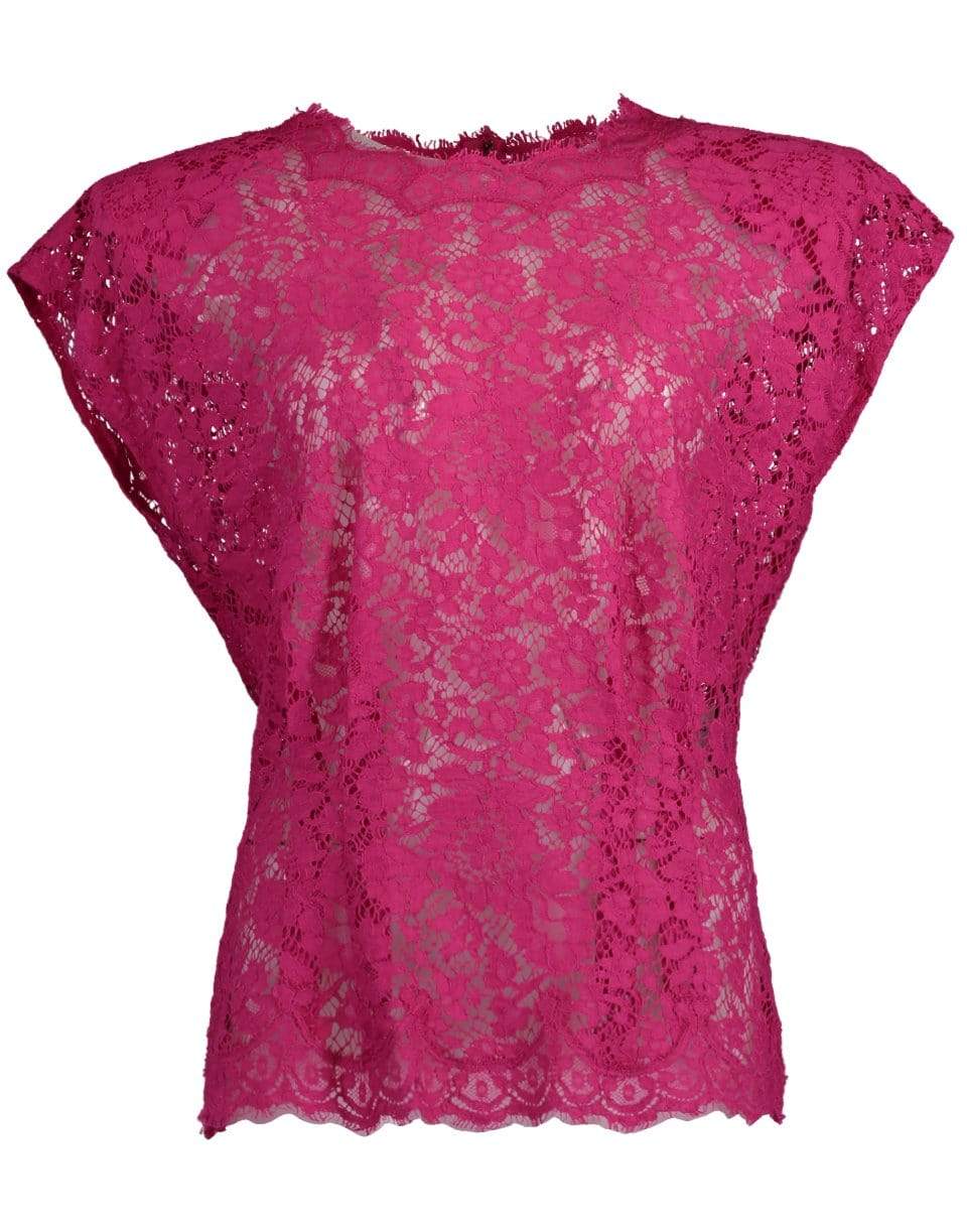 Padded Shoulder Lace Top CLOTHINGTOPMISC DOLCE & GABBANA   