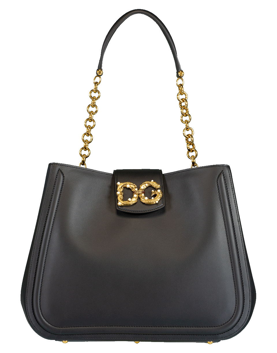 DOLCE & GABBANA-DG Amore Shoulder Bag-BLACK