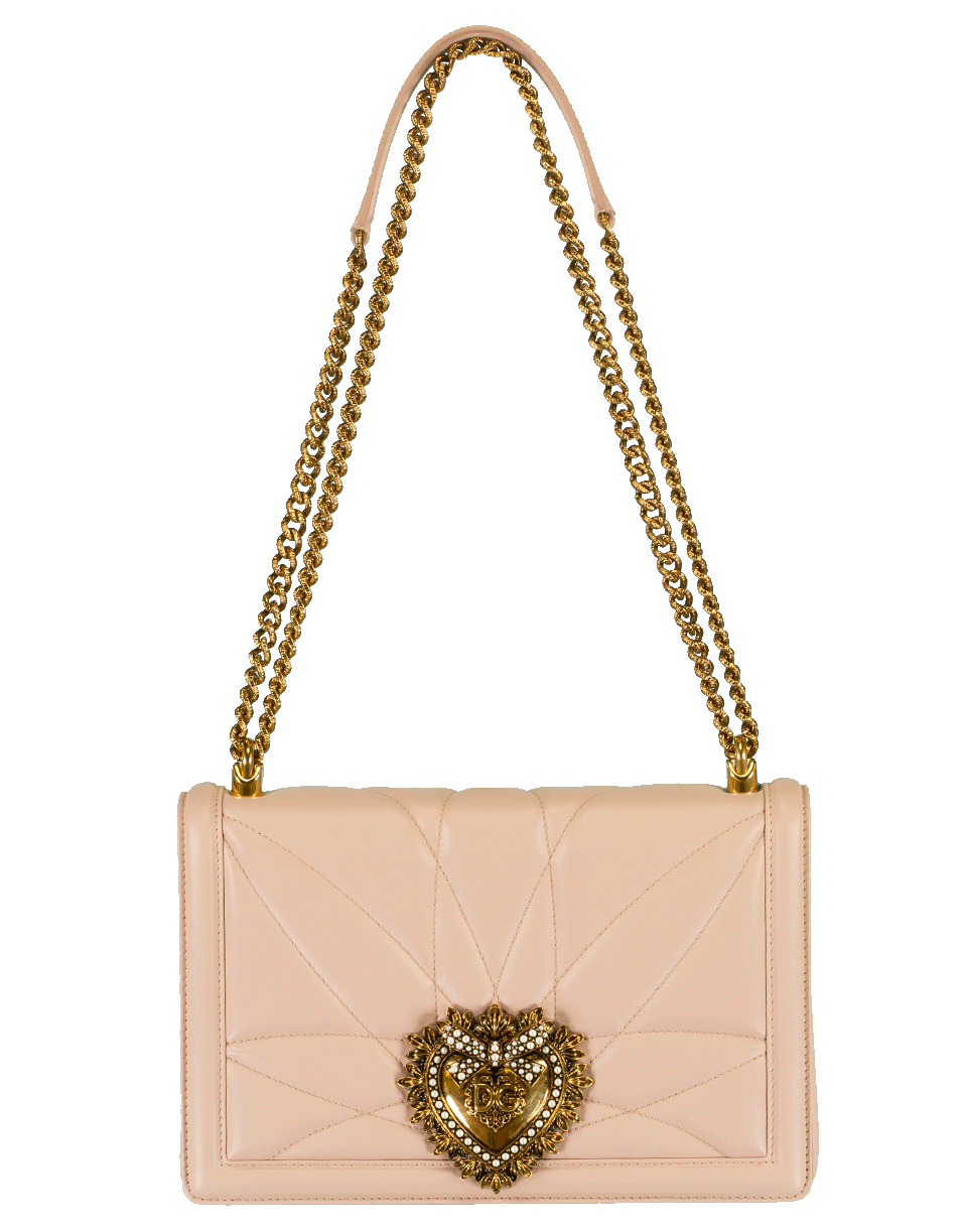 DOLCE & GABBANA-Cipria Devotion Medium Flap Chain Bag-CIPRIA