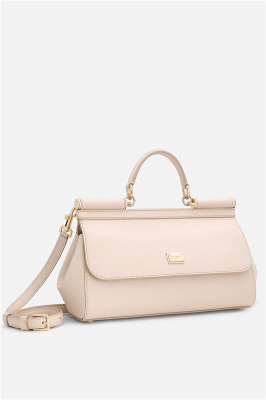 Dolce & Gabbana Small Sicily Leather Tote Bag in Pink