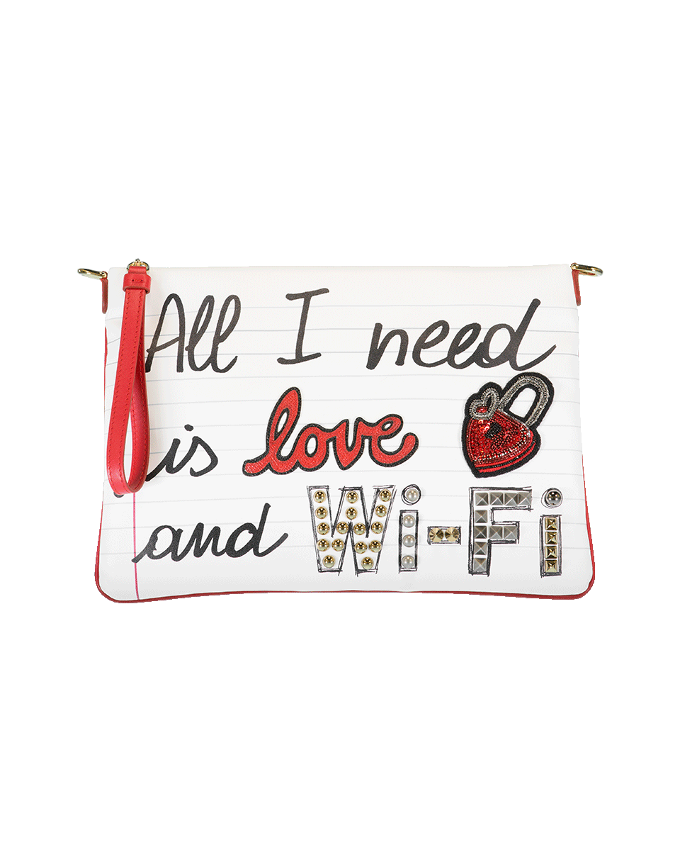 DOLCE & GABBANA-All I Need Is Love Pouch-WHITE