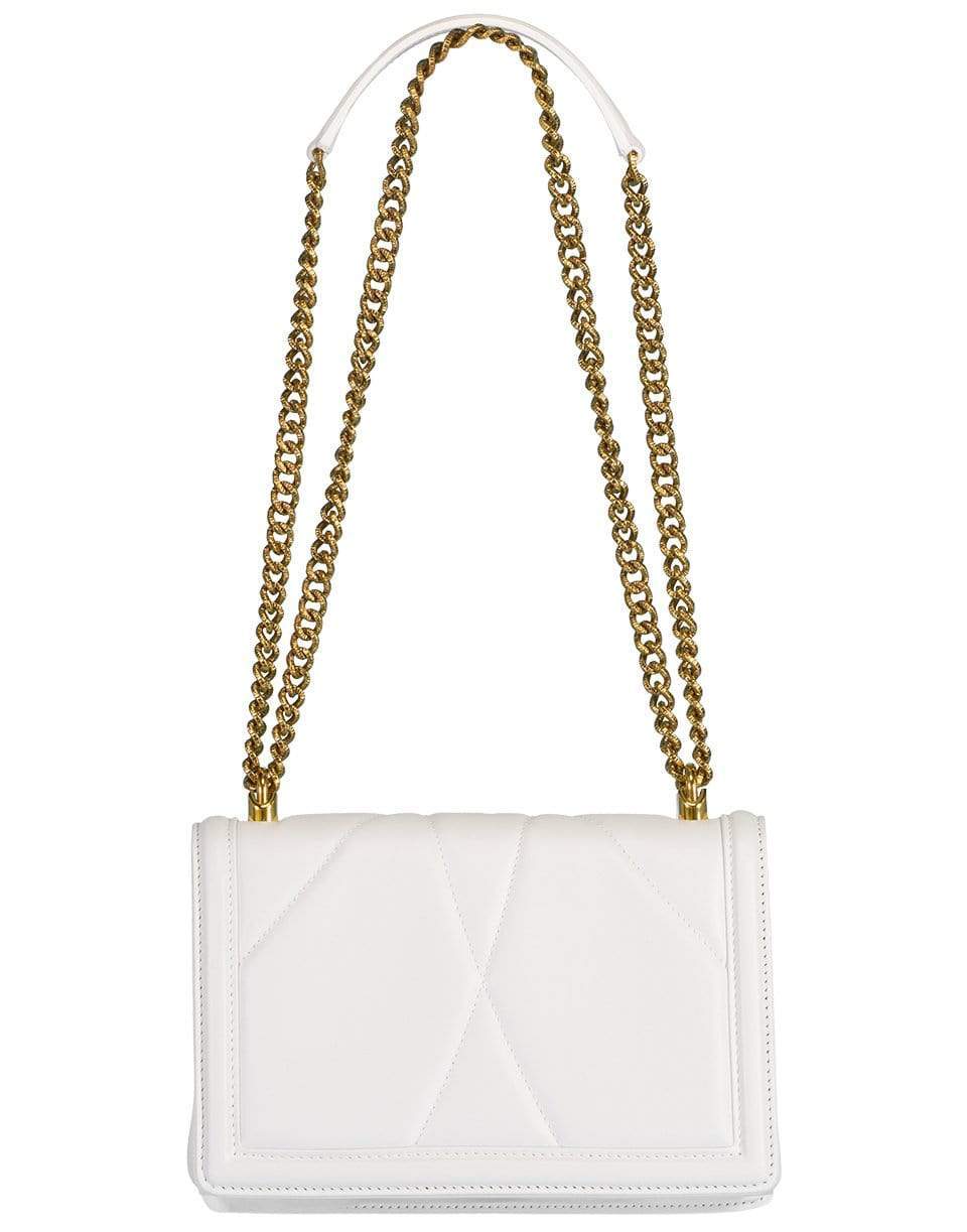 DOLCE & GABBANA-White Medium Devotion Flap Chain Bag-WHITE