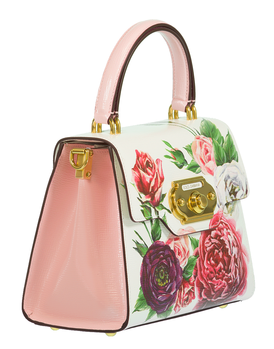DOLCE & GABBANA-Rose Print Bag-WHT/PNK