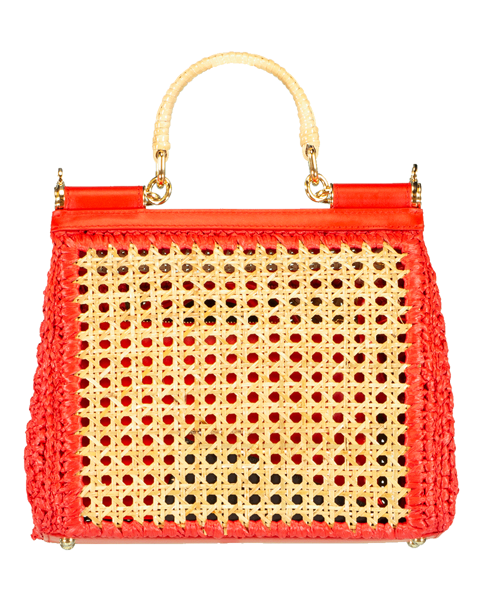 DOLCE & GABBANA-Sicily Medium Top Handle Bag-NAT/RED