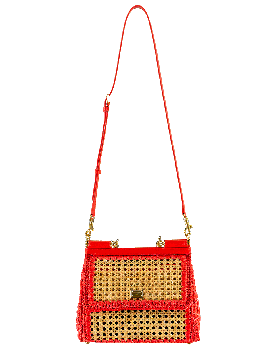 DOLCE & GABBANA-Sicily Medium Top Handle Bag-NAT/RED