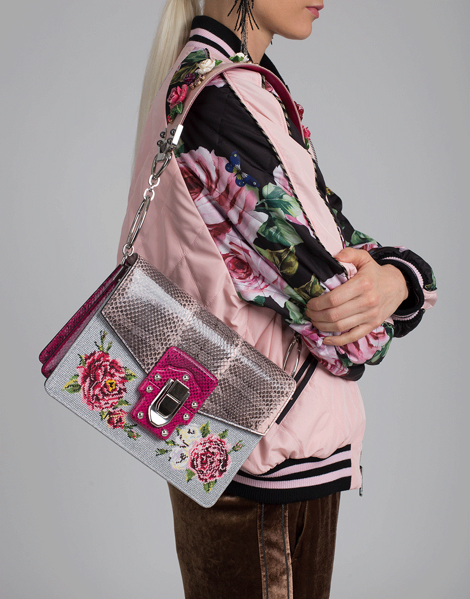 DOLCE & GABBANA-Fold Over Flower Bag-PEONIE