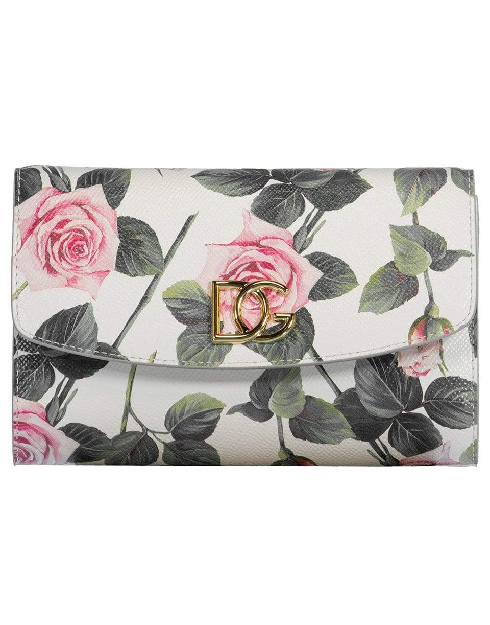 DOLCE & GABBANA-DG Girl Floral Print Crossbody Wallet-ROSE