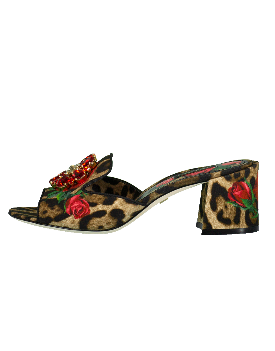 DOLCE & GABBANA-Leopard Crystal Toe Mule-
