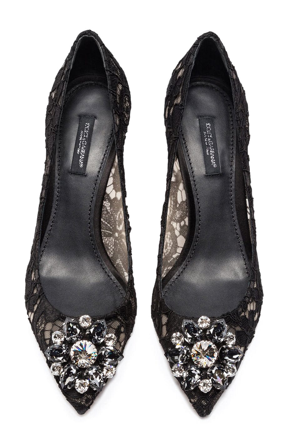 DOLCE & GABBANA-Lace Heel With Brooch-