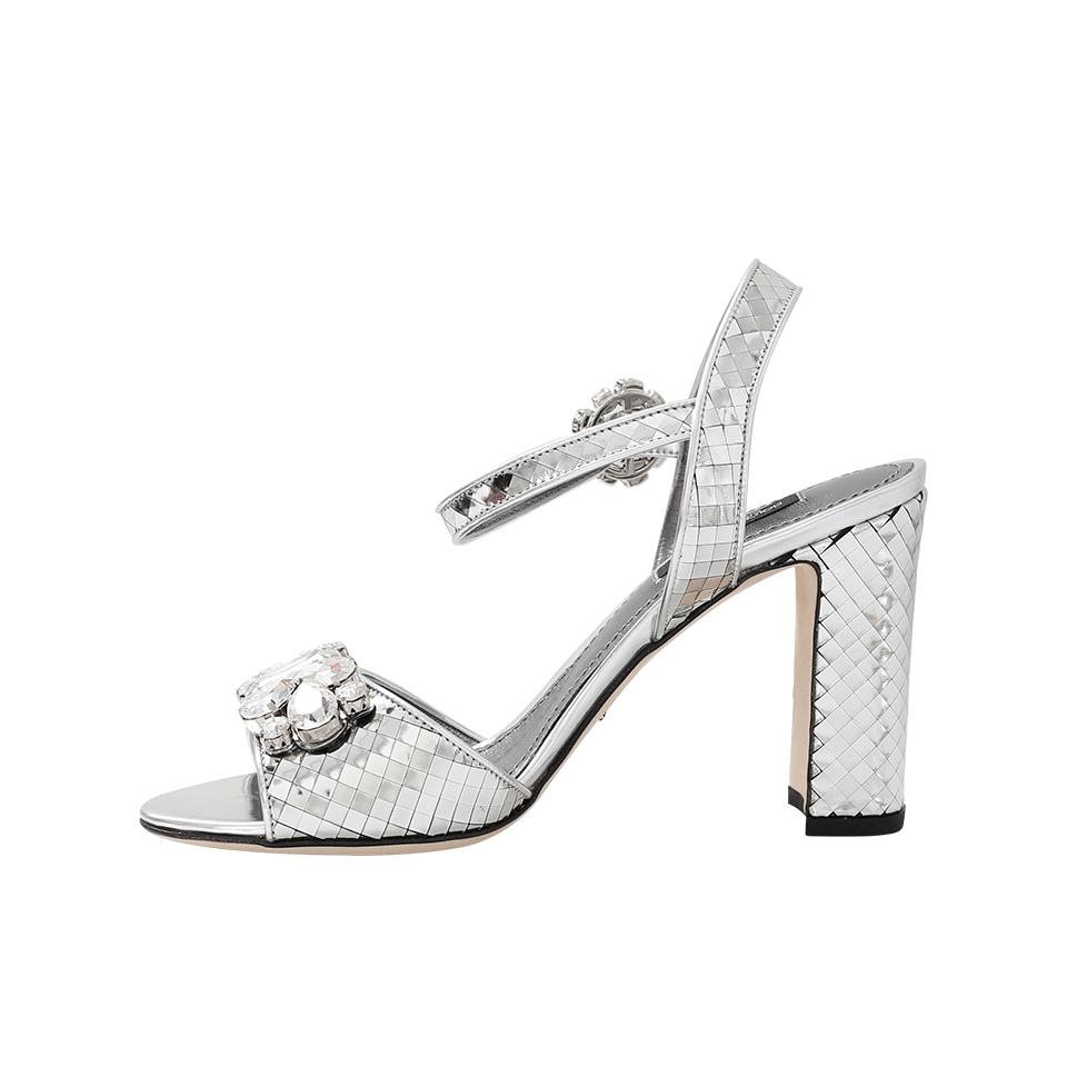 DOLCE & GABBANA-Crystal Silver Sandal-