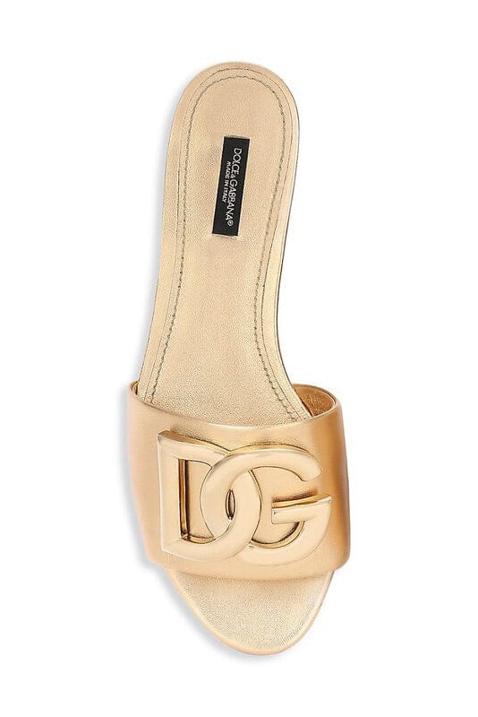 DOLCE & GABBANA-DG Logo Slide Sandal - Oro-