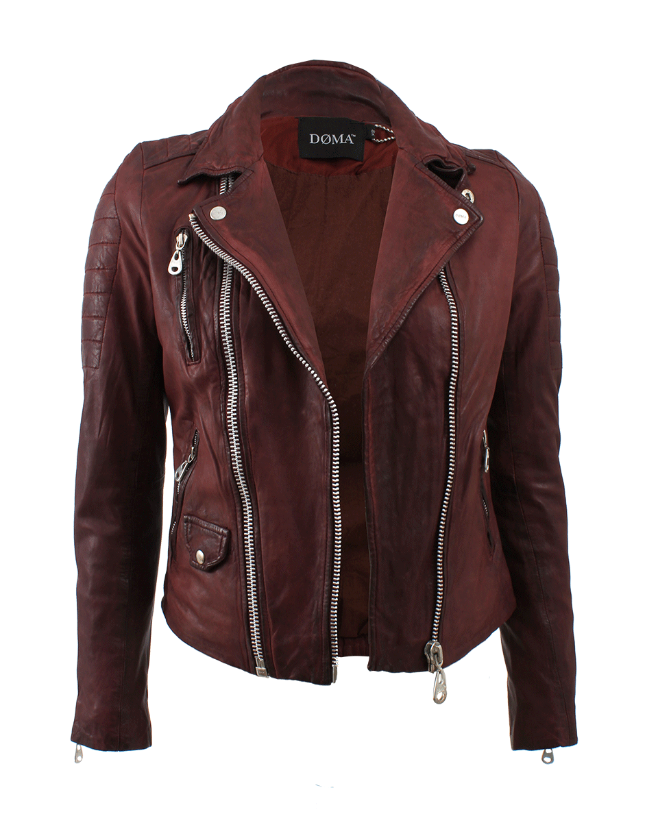 DOMA-Moto Jacket With Double Front Zipper-