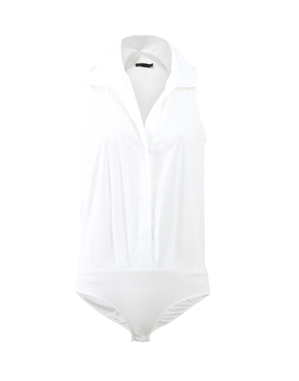 DONNA KARAN-Cotton Stretch Bodysuit-