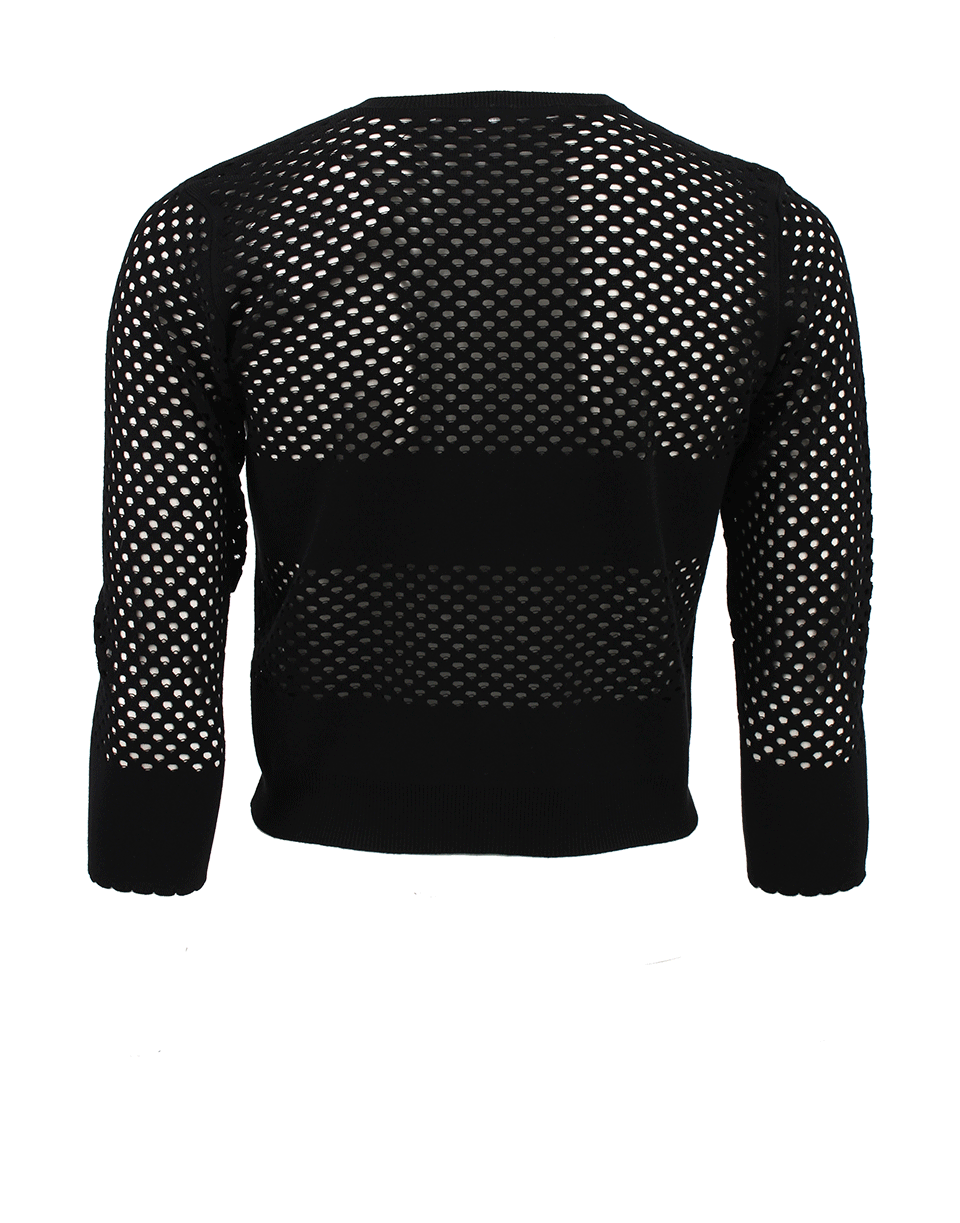 Black Half Sleeve Techno Net Knit Cardigan CLOTHINGTOPCARDIGAN DOROTHEE SCHUMACHER   