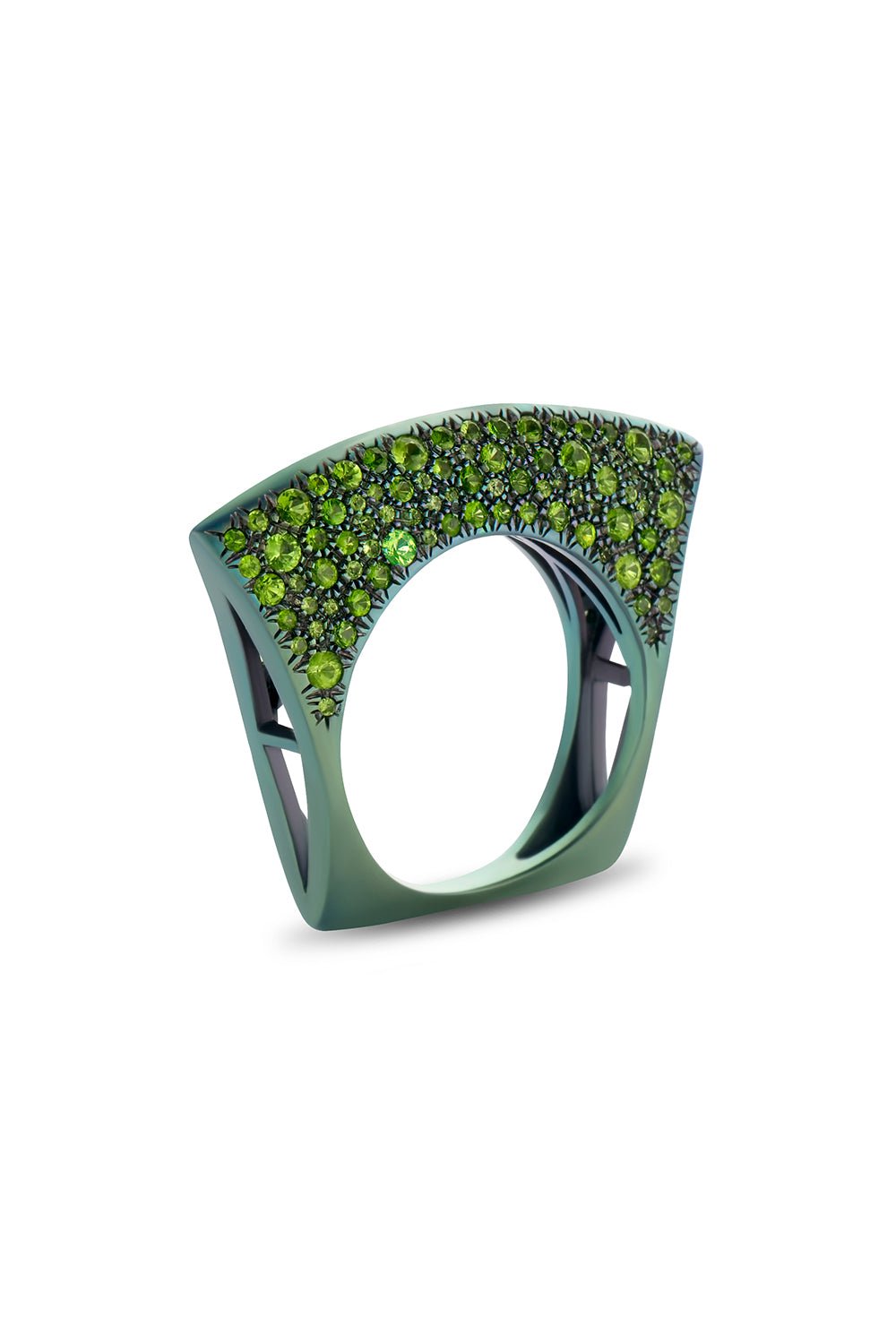 DRIES CRIEL-Green Lotus Ring-TITANIUM