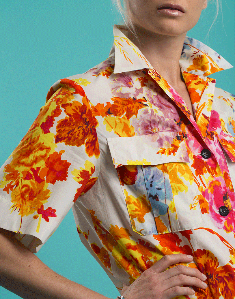DRIES VAN NOTEN-Dew Floral Print Shirtdress-