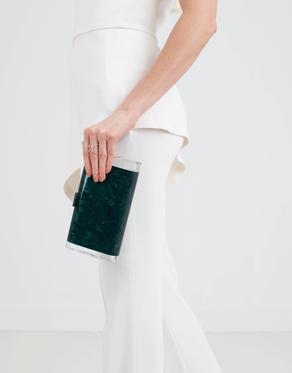 EDIE PARKER-Lara Solid Clutch-GREEN