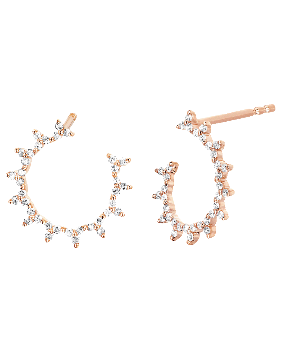 EF COLLECTION-Diamond Trio Illusion Hoop Earrings-ROSE GOLD