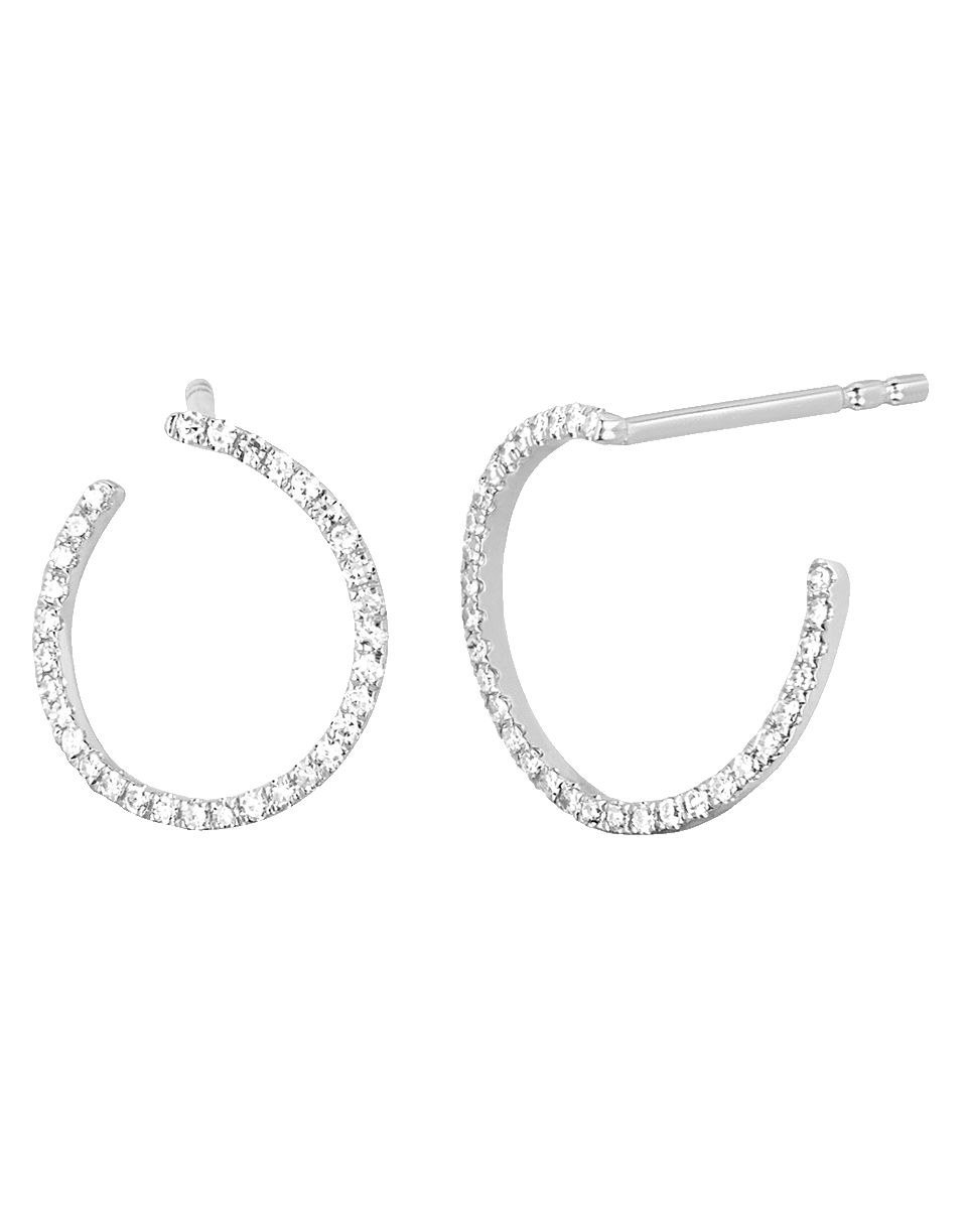 EF COLLECTION-Diamond Illusion Hoop Earrings-WHITE GOLD