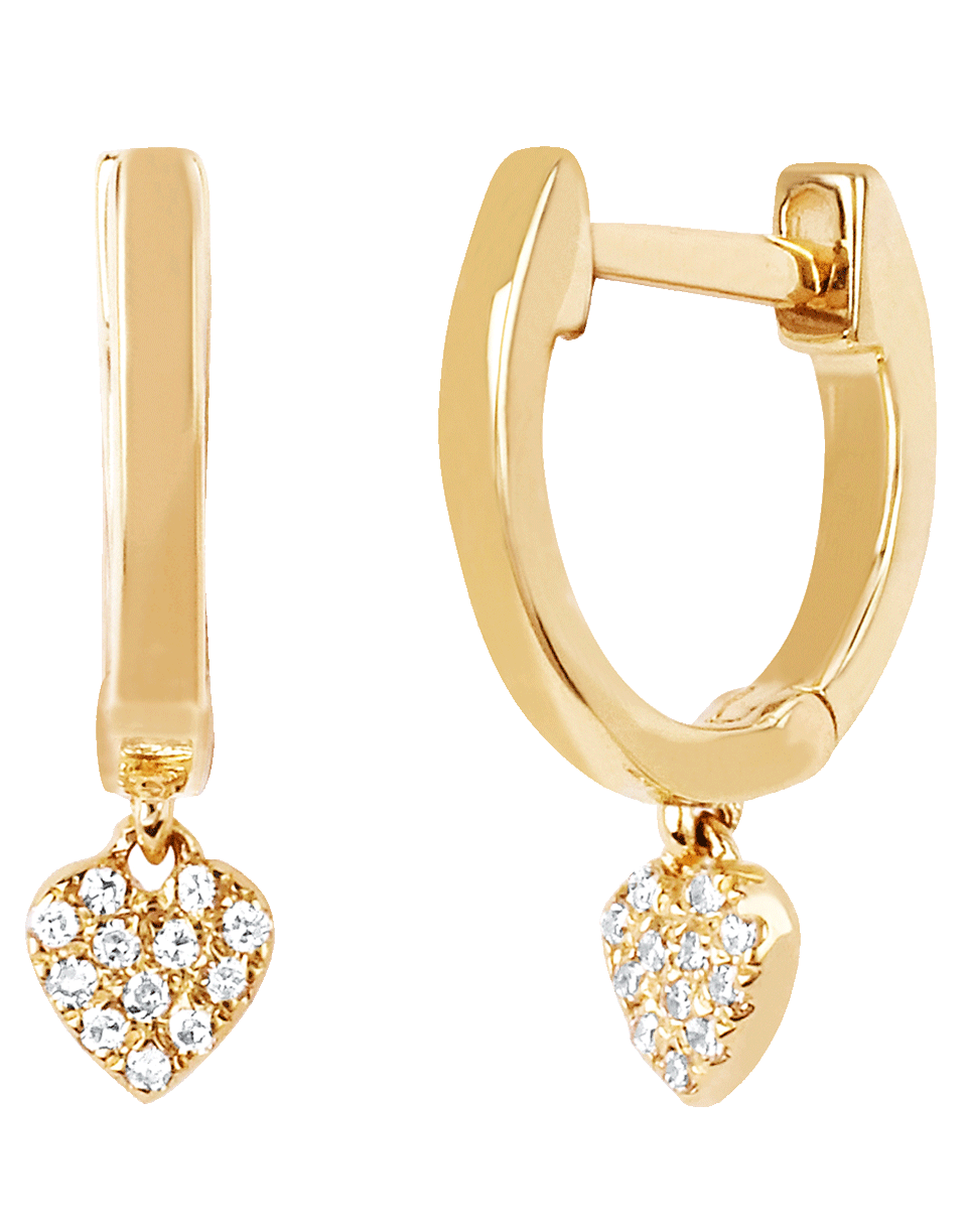 Diamond Heart Drop Huggie Earrings JEWELRYFINE JEWELEARRING EF COLLECTION   