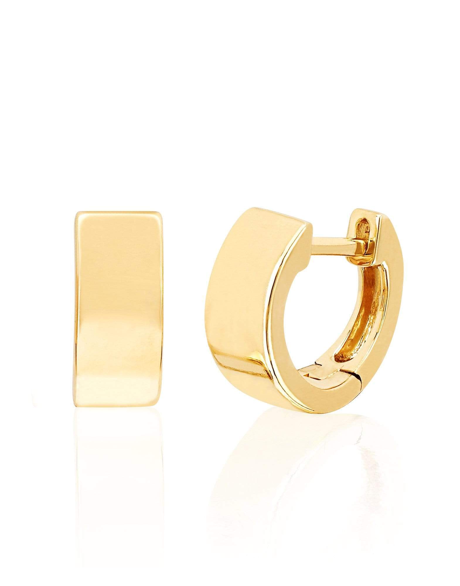 EF COLLECTION-Gold Jumbo Huggie Earrings-ROSE GOLD