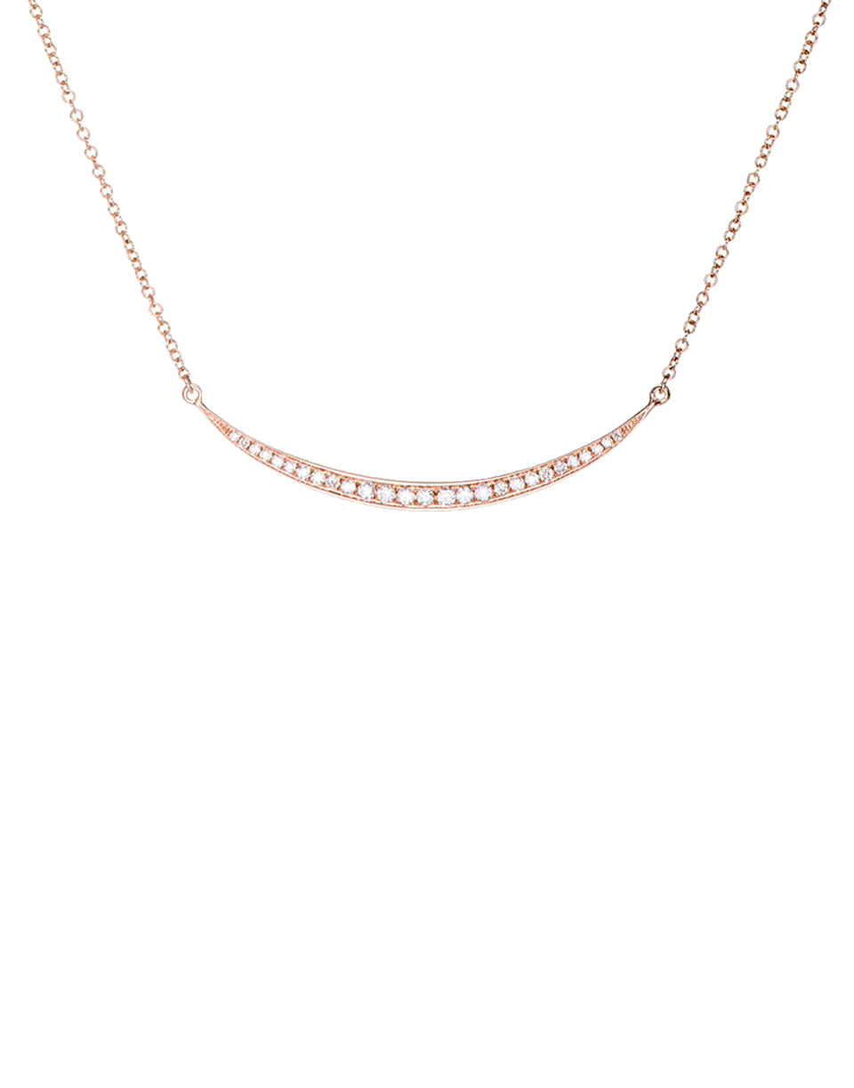 EF COLLECTION-Diamond Mini Crescent Necklace-ROSE GOLD