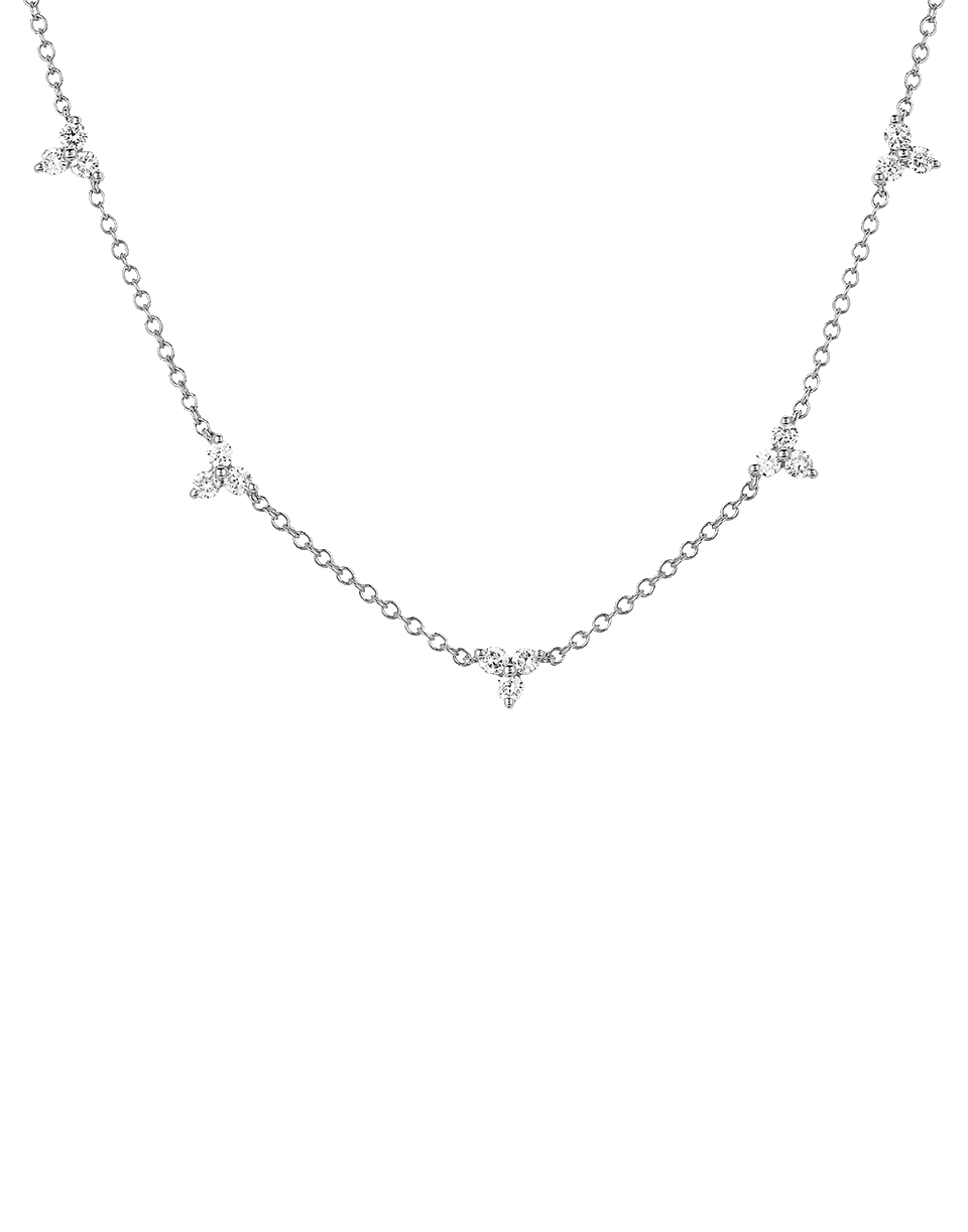 EF COLLECTION-Five Triangle Necklace-WHITE GOLD
