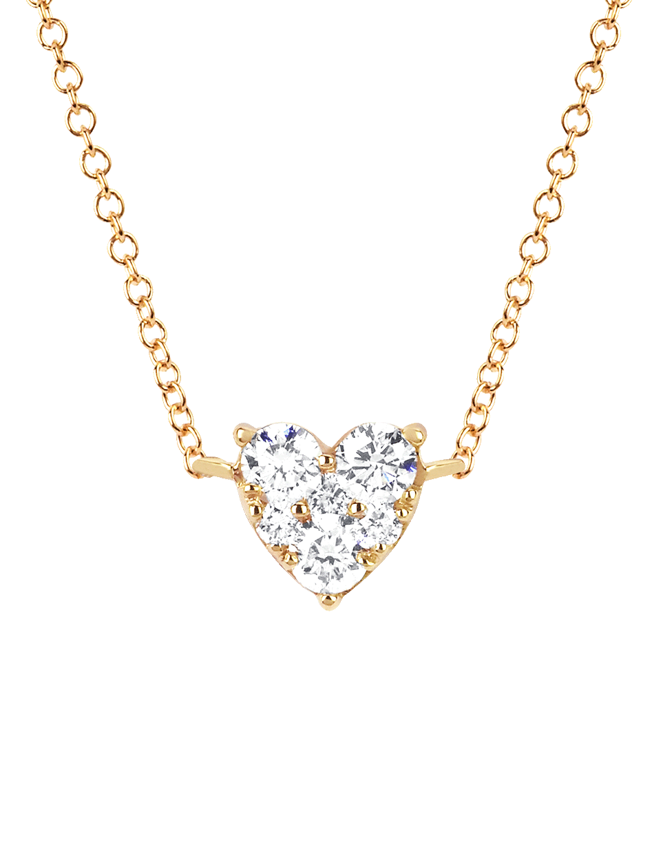 EF COLLECTION-Diamond Heart Choker Necklace-YELLOW GOLD