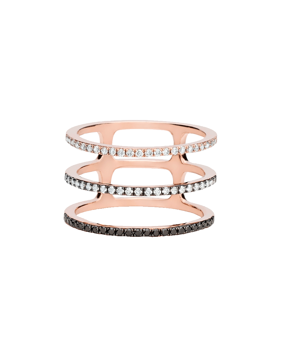 EF COLLECTION-Fade To Black Triple Spiral Ring-ROSE GOLD